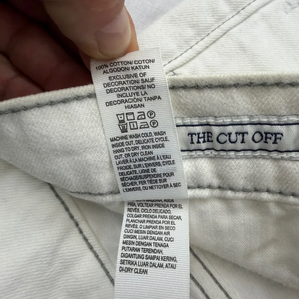 Lucky Brand The Cut Off Shorts Womens 2/26 White Distressed Frayed Denim 7WD1066